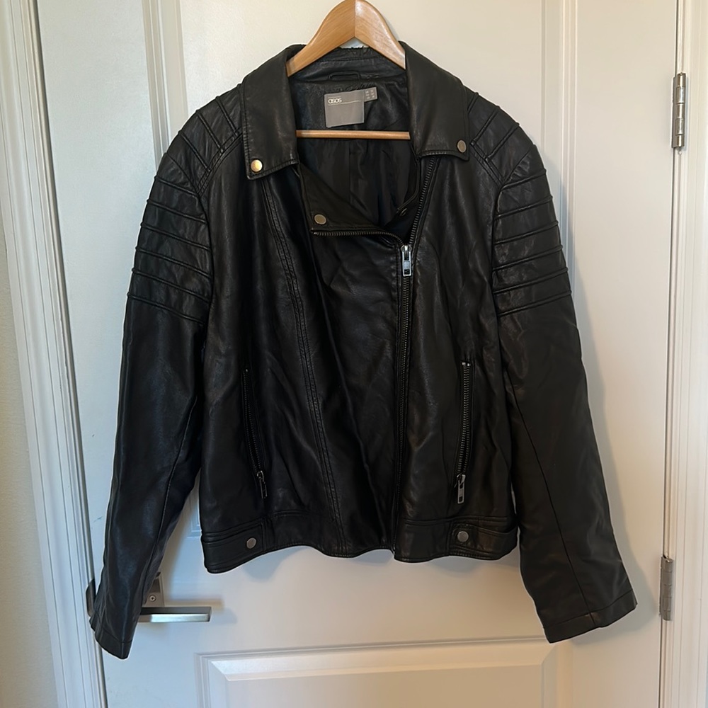 ASOS size 18 black faux leather jacket